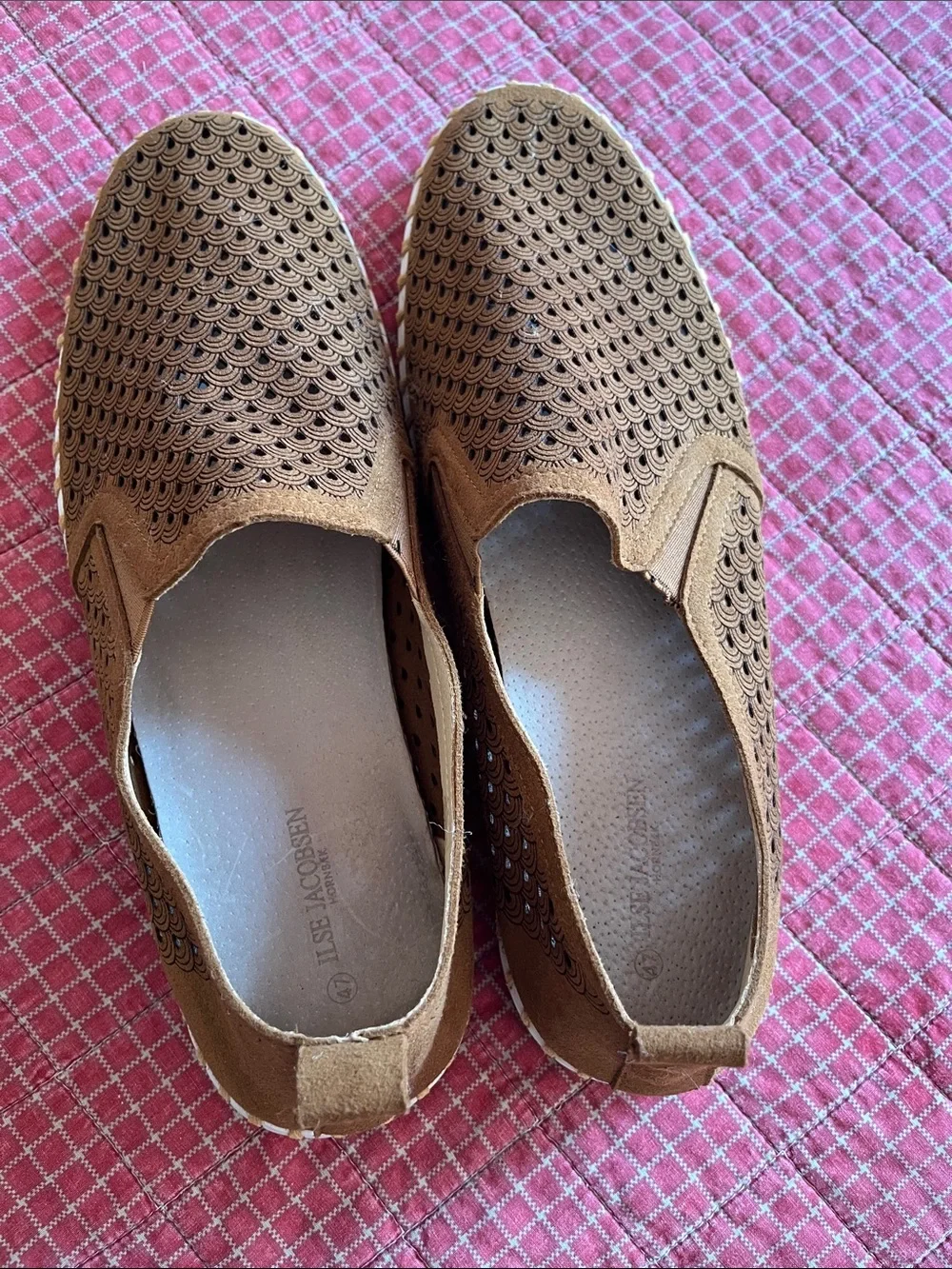 Men's Breathable Perforated Slip-On Loafers in Brown